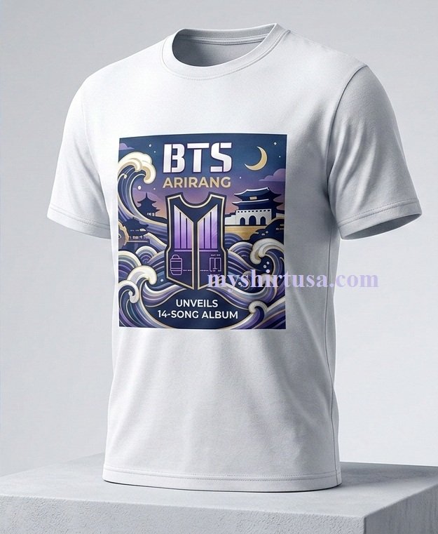 BTS unveils ARIRANG 14-song t shirt Bts Unveils Arirang 14 Song T Shirt