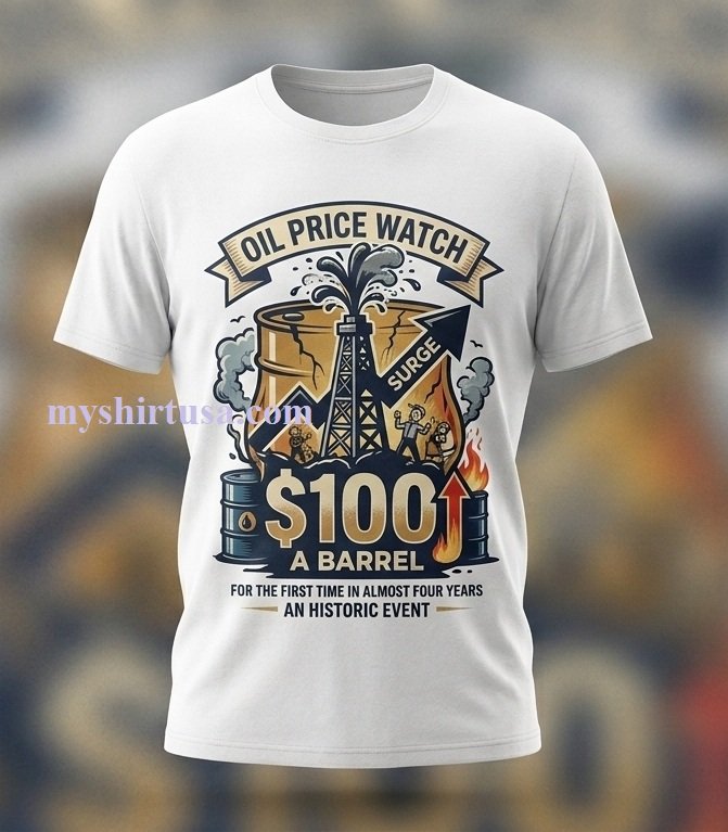 T-shirt printed with Oil prices soar above $100 T Shirt Printed With Oil Prices Soar Above 100