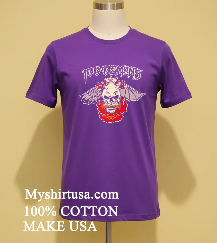 100 Demons Band Logo new t-shirt - purple-shirt 100 Demons Band Logo Shirt Purple Shirt