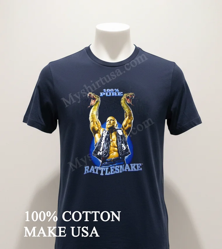 100 Pure Rattlesnake Steve Austin Wrestling Graphic Vintage Shirt Navy Shirt 1