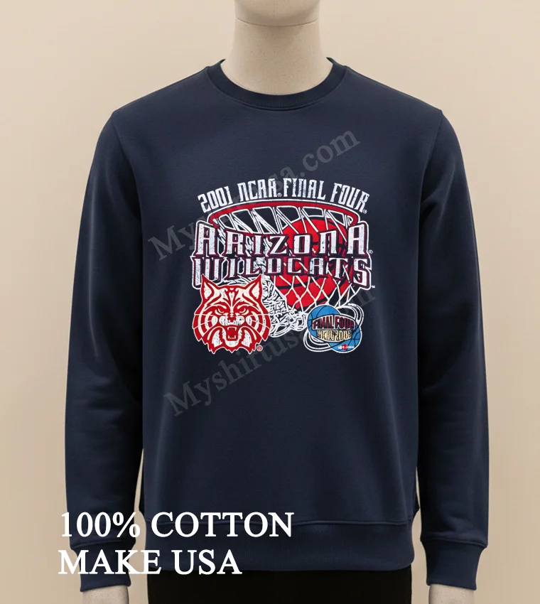 2001 Ncaa Final Four Arizona Wildcats Basketball Championship Logo Shirt Long Sleve Shirt