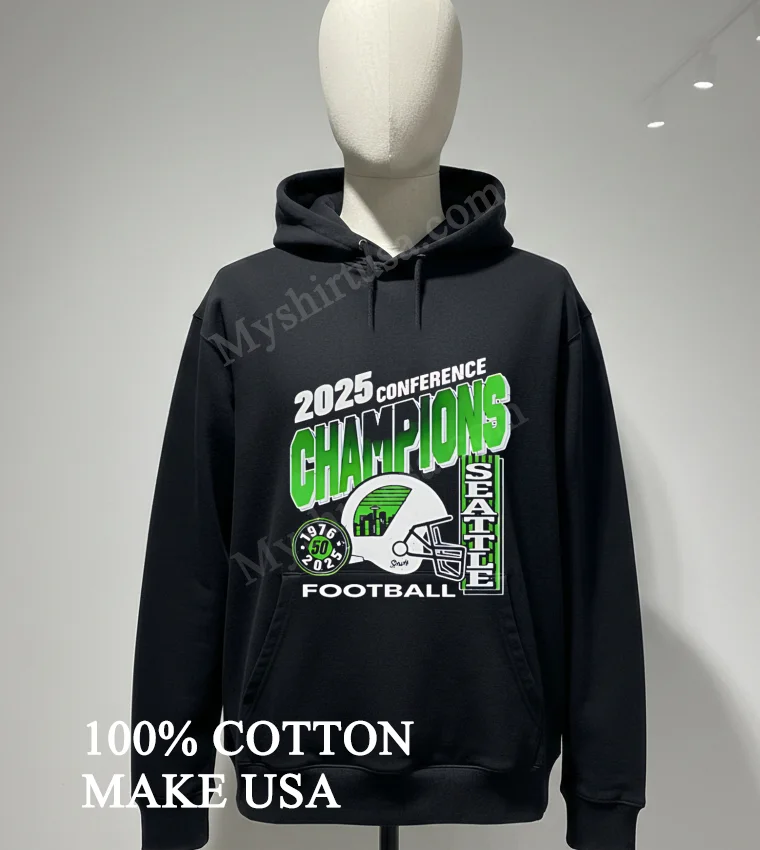2025 Conference Champions Seattle Seahawks Football Helmet City Skyline Shirt Hoodie Shirt