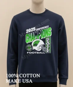 2025 Conference Champions Seattle Seahawks Football Helmet City Skyline Shirt