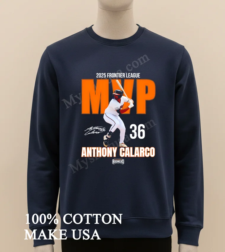 2025 Frontier League Anthony Calarco Mvp Signature new t-shirt - long sleve shirt 2025 Frontier League Anthony Calarco Mvp Signature Shirt Long Sleve Shirt