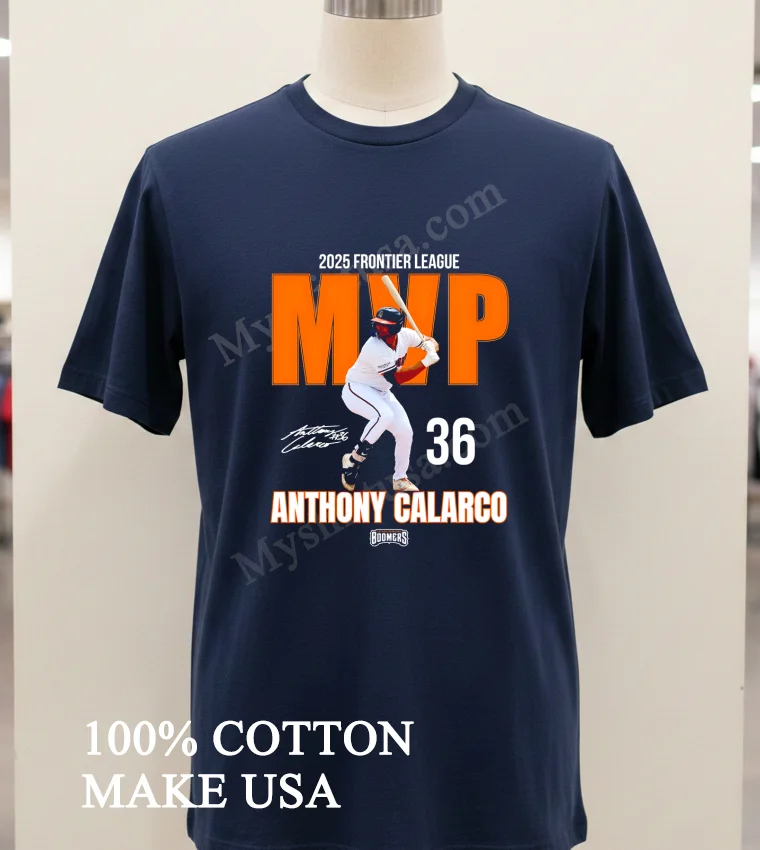 2025 Frontier League Anthony Calarco Mvp Signature Shirt Navy Shirt 1