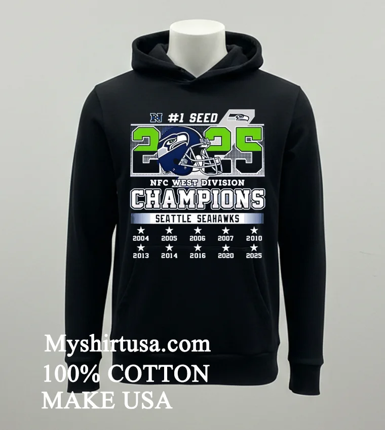 2025 Nfc West Division Champions Seattle Seahawks Shirt Balck Shirt