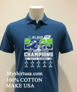 2025 Nfc West Division Champions Seattle Seahawks Shirt