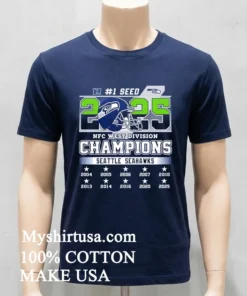 2025 Nfc West Division Champions Seattle Seahawks Shirt