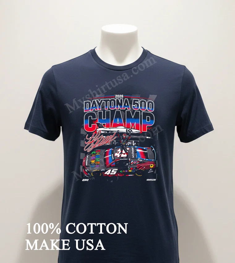 2026 Daytona 500 Champ Tyler Reddick 23xi Nascar Chumba Casino Shirt Navy Shirt