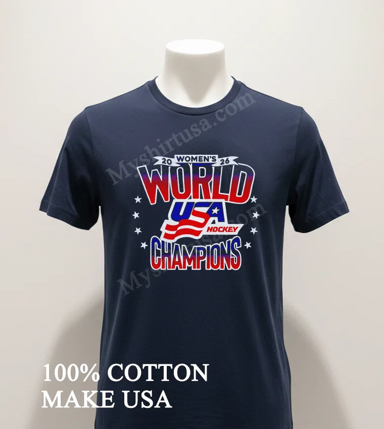 2026 Womens World Usa Hockey Champions Stars Flag Shirt Navy Shirt 1