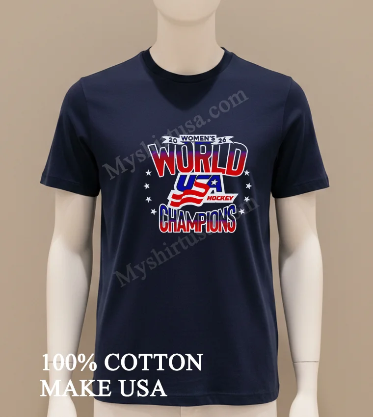 2026 Womens World Usa Hockey Champions Stars Flag Shirt Navy Shirt