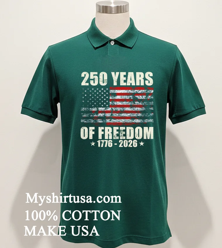 250 Years Of Freedom 1776 2026 American Flag Retro T Shirt Green Shirt