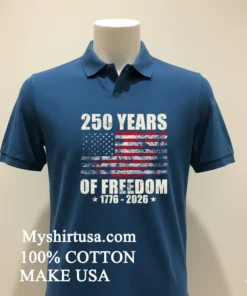 250 Years Of Freedom 1776 2026 American Flag Retro T Shirt
