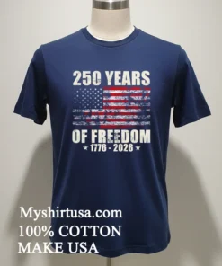 250 Years Of Freedom 1776 2026 American Flag Retro T Shirt