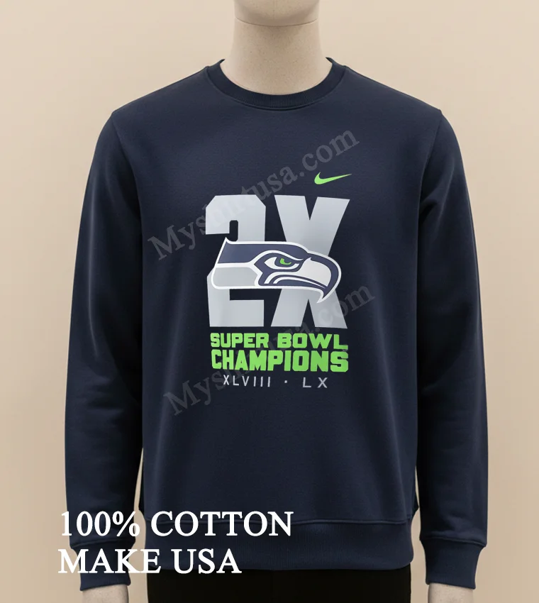 2X Super Bowl Champions Xlviii Lx Seattle Seahawks Logo funny america t-shirts - long sleve shirt 2x Super Bowl Champions Xlviii Lx Seattle Seahawks Logo Shirt Long Sleve Shirt