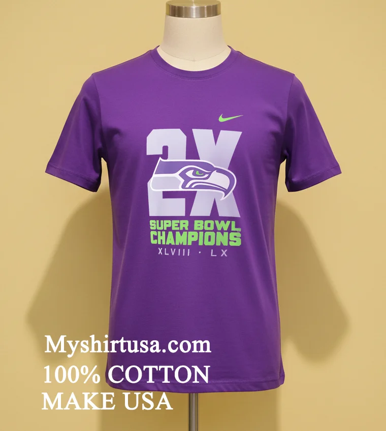 2X Super Bowl Champions Xlviii Lx Seattle Seahawks Logo funny america t-shirts - purple-shirt 2x Super Bowl Champions Xlviii Lx Seattle Seahawks Logo Shirt Purple Shirt
