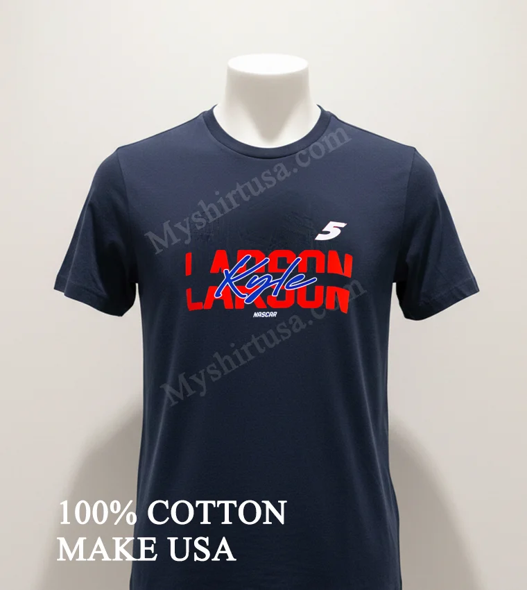 5 Kyle Larson Nascar Letter funny america t-shirts - navy-shirt 5 Kyle Larson Nascar Letter Shirt Navy Shirt 1