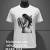 A Woman Holding A Skull Eerie And Mystical Pencil Art Shirt White T Shirt 1