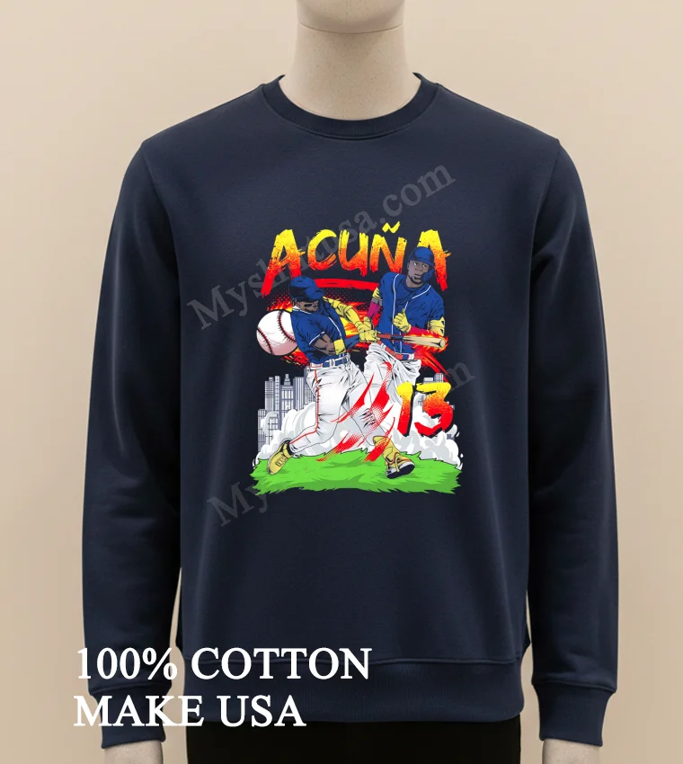 Acuna 13 Ronald Acuna Jr Atlanta Braves Baseball Player Graphic Shirt Long Sleve Shirt