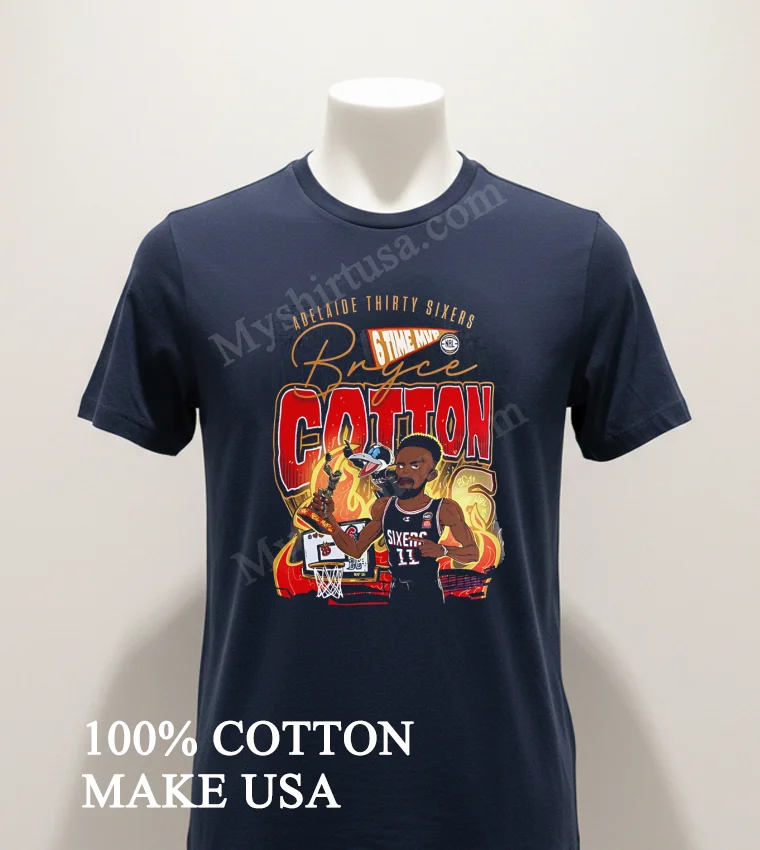Adelaide Thirty Sixers Bryce Cotton 6 Time Mvp Basketball Shirt Navy Shirt 1