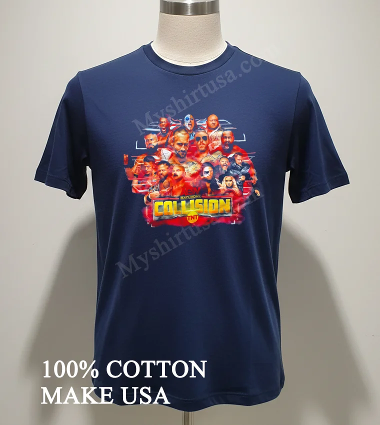 Aew Saturday Collision Tnt Pro Wrestling Stars Shirt Navy Shirt 2