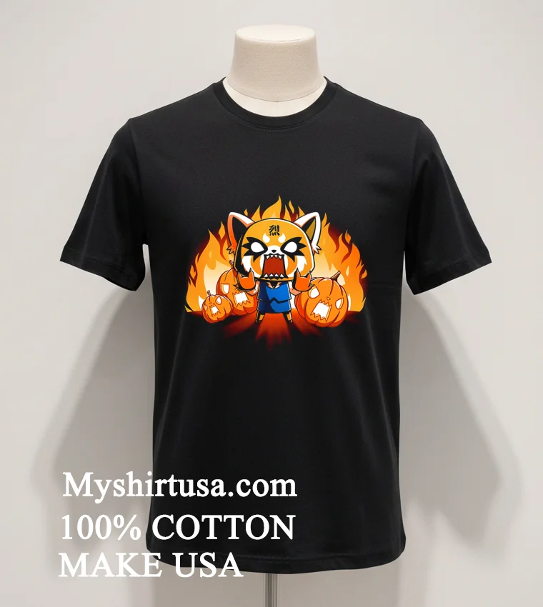 Aggretsuko S Happy Halloween Cute Shirt - balck-shirt Aggretsukos Happy Halloween Cute Shirt Balck Shirt