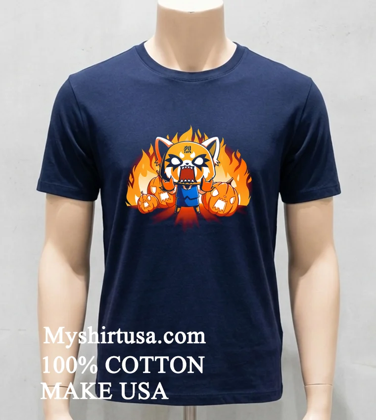 Aggretsukos Happy Halloween Cute Shirt Navy Shirt