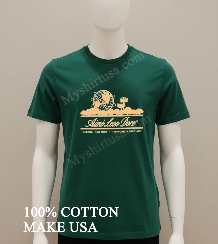 Aime Leon Dore Queens New York Unisphere Landmark Shirt Green Shirt