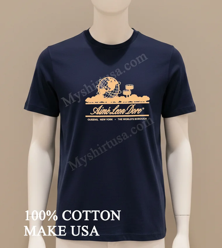 Aime Leon Dore Queens New York Unisphere Landmark Shirt Navy Shirt