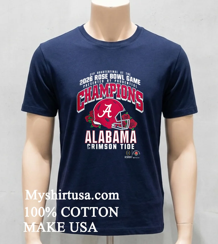 Alabama Crimson Tide Ncaa 2026 Rose Bowl Champions Shirt - navy-shirt Alabama Crimson Tide Ncaa 2026 Rose Bowl Champions Shirt Navy Shirt