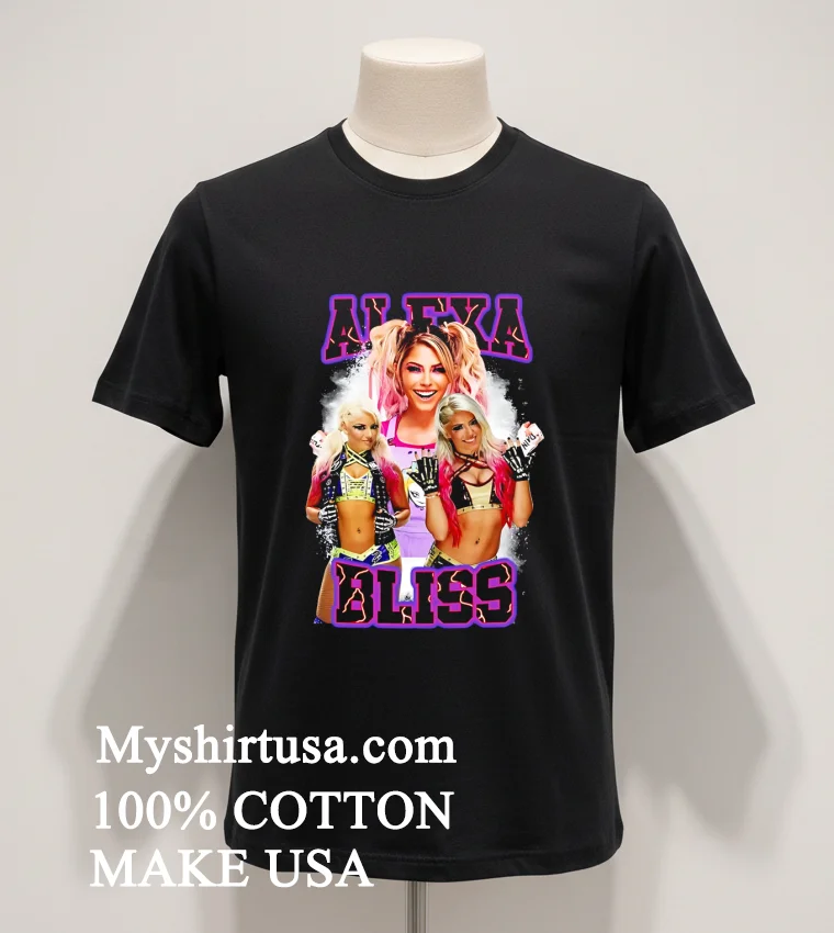 Alexa Bliss Pink And Purple Wrestling Tribute Shirt Balck Shirt