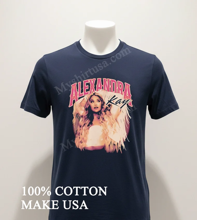 Alexandra Kay Western Style Portrait With Fringe funny america t-shirts - navy-shirt Alexandra Kay Western Style Portrait With Fringe Shirt Navy Shirt 1