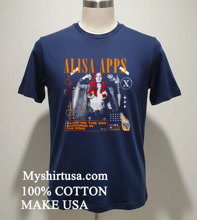 Alisa Apps Killer On The Mic Murderer In The Ring T Shirt Navy Shirt