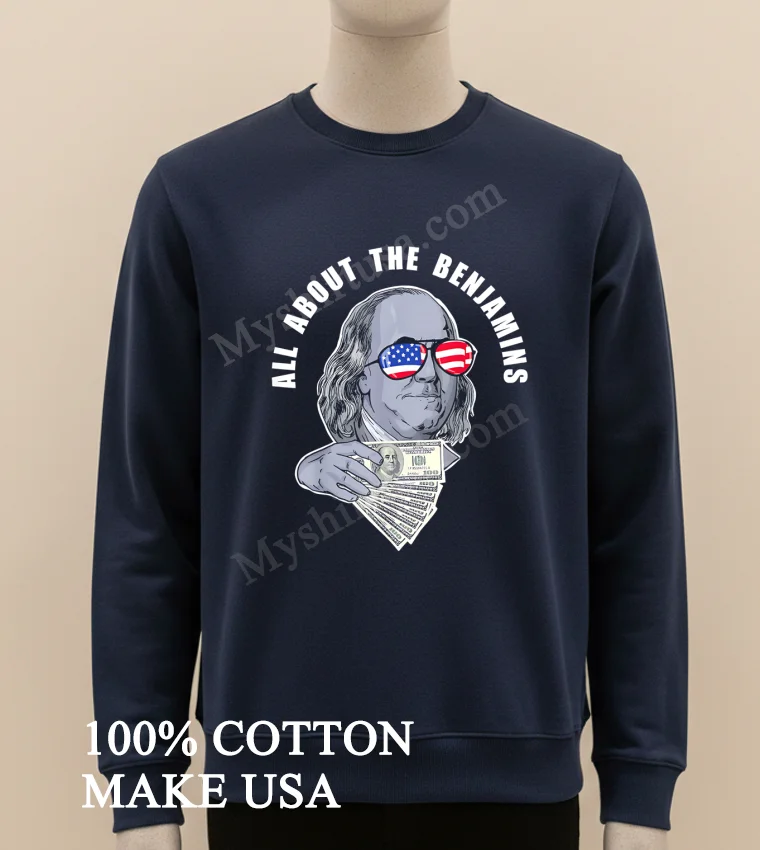 All About The Benjamins new t-shirt - long sleve shirt All About The Benjamins Shirt Long Sleve Shirt