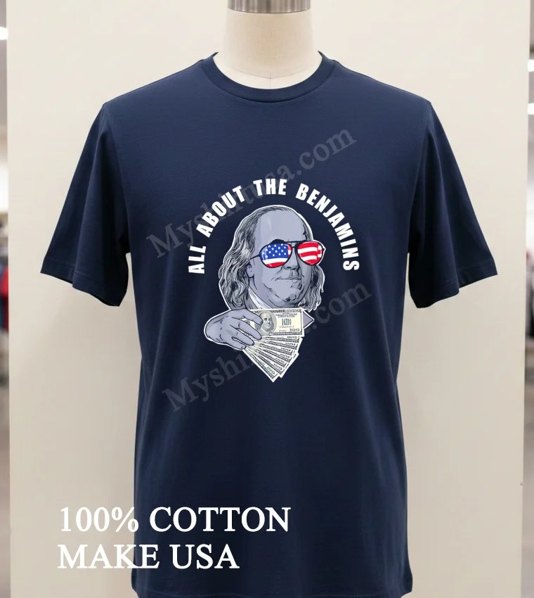 All About The Benjamins new t-shirt - navy-shirt All About The Benjamins Shirt Navy Shirt 1