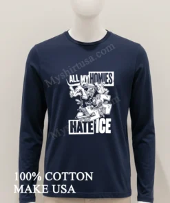 All My Homies Hate Ice Skateboarding Character Graffiti Graphic funny america t-shirts