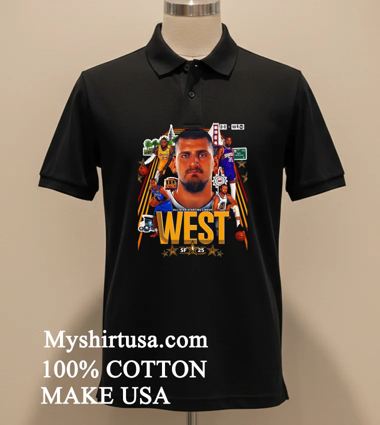 All Star Starting Lineup West 2025 Basketball Shirt Balck Shirt 2
