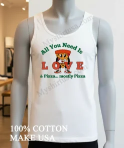 All You Need Is Pizza Mostly Pizza Slice funny america t-shirts