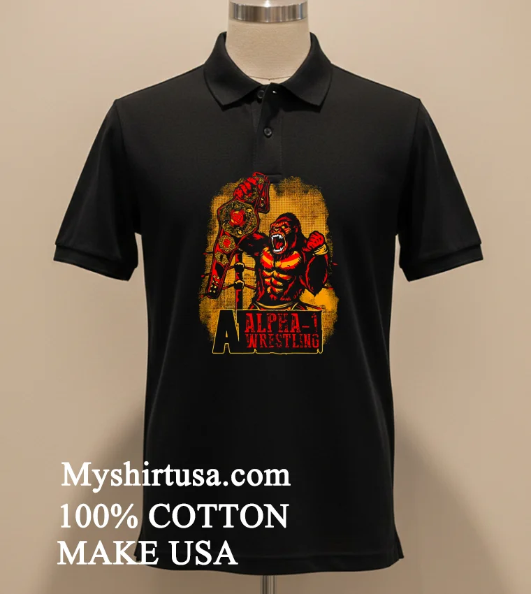 Alpha Wrestling A1 Champ Gorilla Shirt Balck Shirt