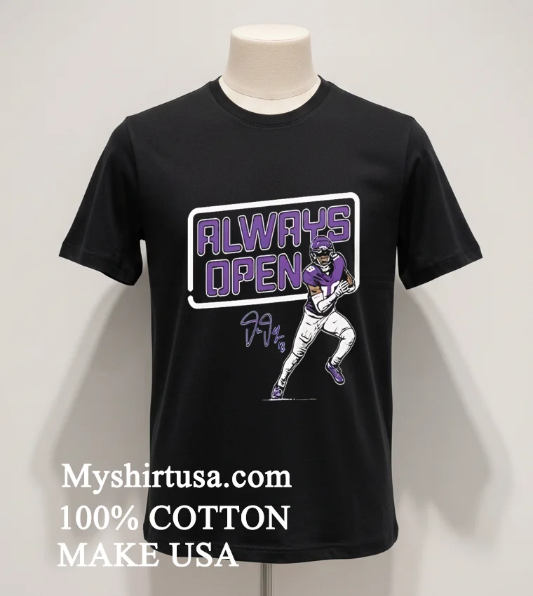 Always Open Justin Jefferson Minnesota Vikings Football Shirt Balck Shirt