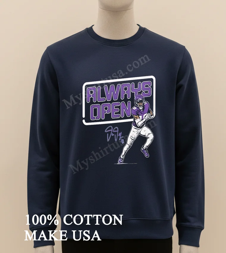 Always Open Justin Jefferson Minnesota Vikings Football funny america t-shirts - long sleve shirt Always Open Justin Jefferson Minnesota Vikings Football Shirt Long Sleve Shirt