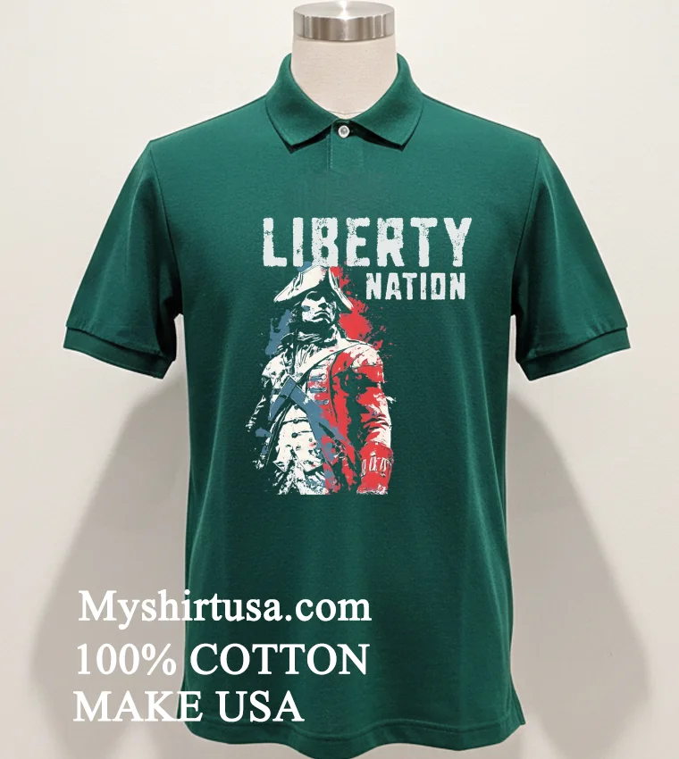 American Defiance Liberty Nation Retro Shirt - green-shirt American Defiance Liberty Nation Retro Shirt Green Shirt