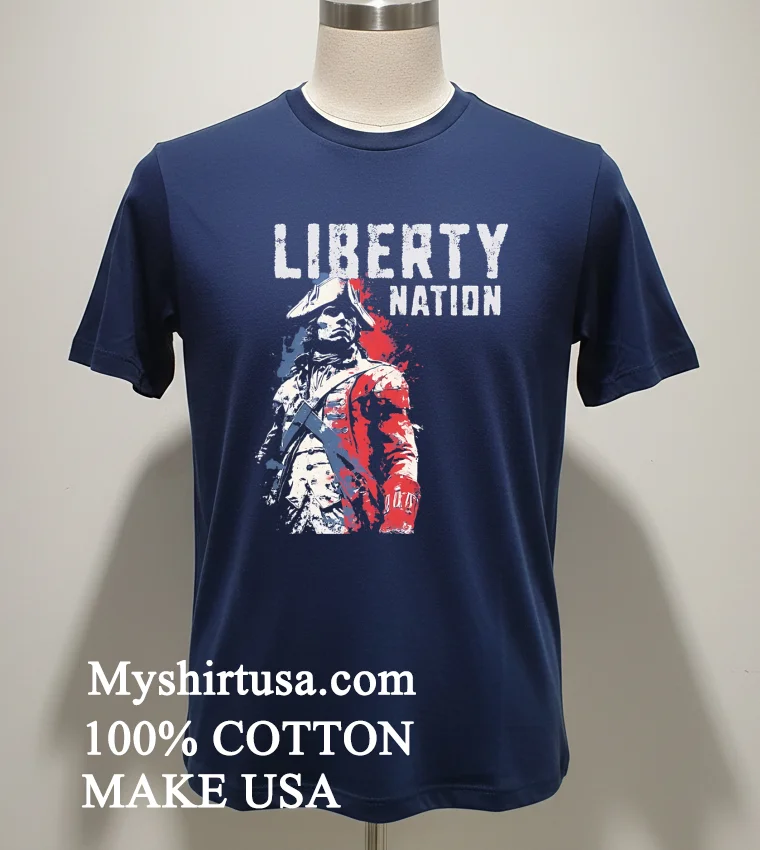 American Defiance Liberty Nation Retro Shirt Navy Shirt