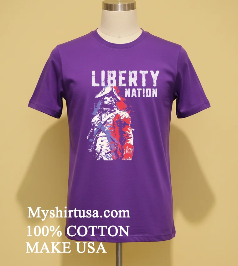 American Defiance Liberty Nation Retro Shirt - purple-shirt American Defiance Liberty Nation Retro Shirt Purple Shirt