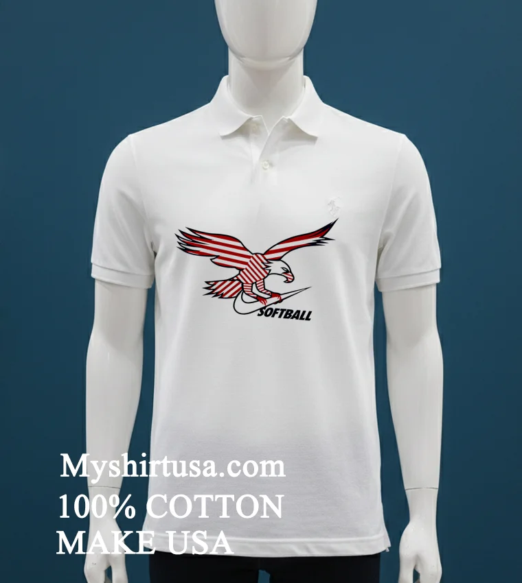 American Eagle Swoosh Softball Shirt White T Shirt 1