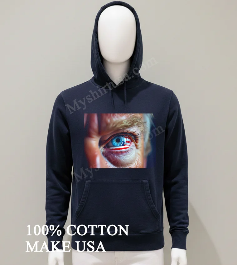 American Flag In Trumps Eyes Shirt Balck Shirt