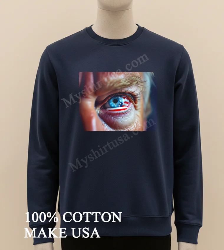 American Flag In Trumps Eyes Shirt Long Sleve Shirt