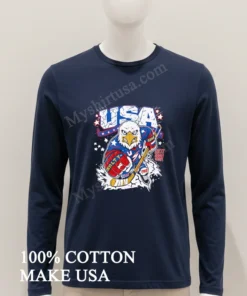 Angry Eagle Hockey Player Usa Olympic 1980 Salty Goon Gear funny america t-shirts