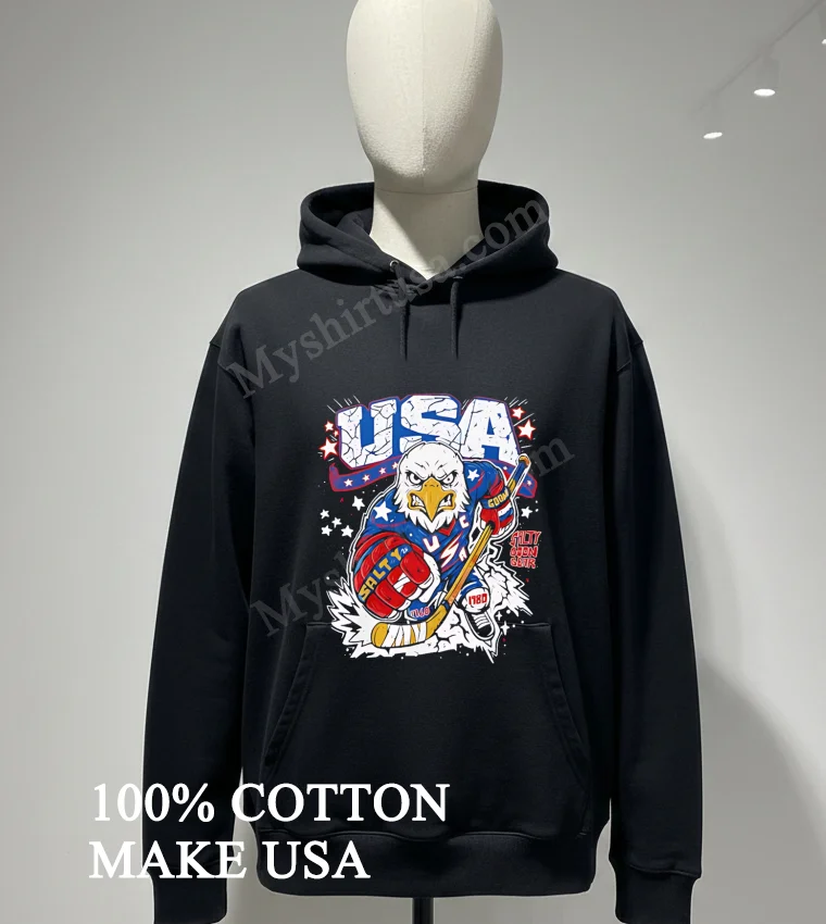 Angry Eagle Hockey Player Usa Olympic 1980 Salty Goon Gear Shirt Hoodie Shirt