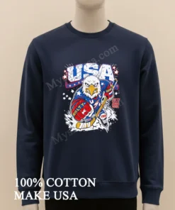 Angry Eagle Hockey Player Usa Olympic 1980 Salty Goon Gear funny america t-shirts